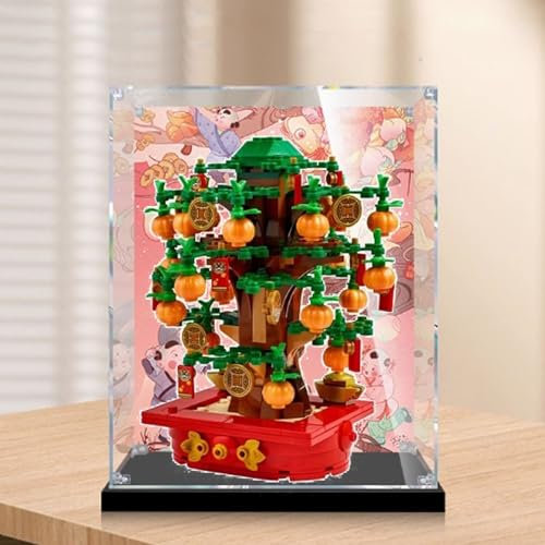 Boîte de présentation en acrylique, compatible avec Lego 40648 Arbre à monnaie - Boîtes de présentation anti-poussière (boîte uniquement (peinture de fond de 3 mm)