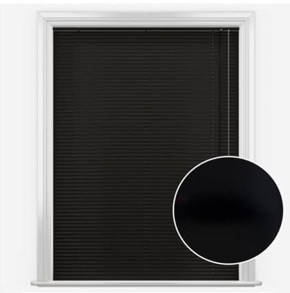 Black Aluminium Venetian Blinds 152cm Drop (25mm Slats)