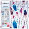 Fabreco - 100% Premium Baumwollstoff Meterware 100x160cm - Blau Rosa Feder | 220 g/lfm – Weich, langlebig & hautfreundlich | Stoffe Zum Nähen & Dekoration | Stoff Meterware - Fabric