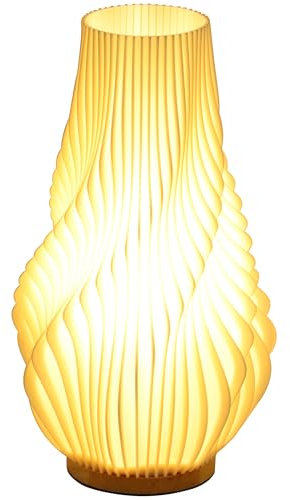 HOMCOM Tischlampe, LED Dimmbar Smart Tischleuchte Leselampe mit 3D-Druck blütenähnlichen Lampenschirm, App/Sprachsteuerung, Musiksynchronisation, Nachttischlampe mit Alexa & Google Assistant, Weiß
