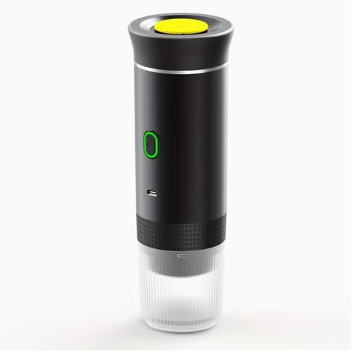 Cafetera eléctrica portátil recargable USB. Sistema multifunción 3 en 1 con luces LED. Compatible con café molido y cápsulas pequeñas y grandes. Café caliente al instante. Para viajes, camping y hogar