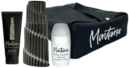 Montana Black Edition Geschenkset, 125ml EDP, 50ml Deo, 100ml Duschgel
