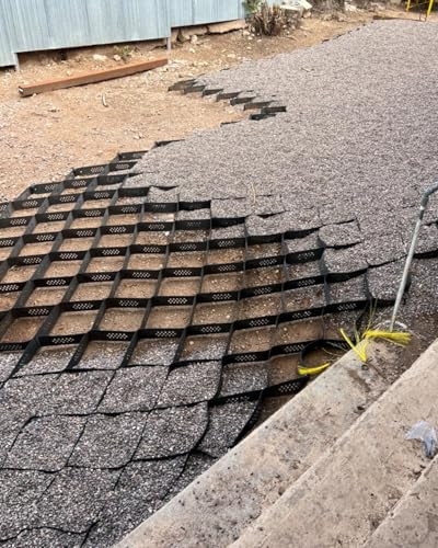 Blazea Rasengitter Kunststoff Kiesgitter für Gehwege, Gehweg- und Einfahrtsgitter für Kies, Langes Geogitter für Schuppen, Wabengitter Für Garteneinfassungen aus HDPE(3x8M/9.8x26.2FT)