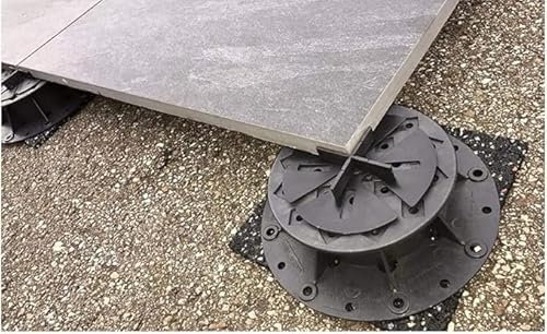 Heavy Duty Adjustable Pedestal Ceramic Stone Concrete Tiles -Outdoor Tiles-Basic for Patio 28mm-36mm (10 Pack) Supports 1200kg