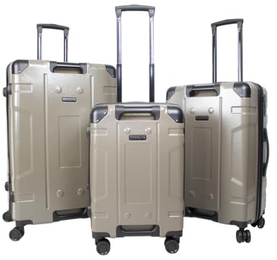 Bordlite 3-Piece ABS Hard Shell Luggage Set, 20, 24 and 28 Suitcases with TSA Locks, Lightweight Expandable Travel Cases with 360° Spinner Wheels - Bronze