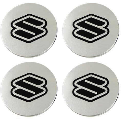 XVBFSC 4 Pièces Cache Moyeux pour Suzuki Xbee 2017-58mm, Capuchon Enjoliveur Centre Roue Centre de Jante Capuchons Badge Logo Accessoires,C
