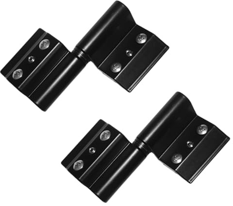2 Pezzi Cerniere in Alluminio per Profilo Convenzionale 40×20 mm | Per Porte e Finestre Battenti | Non Compatibile con Serie Europea | Alta Resistenza | Apertura Interna Sinistra | Nero