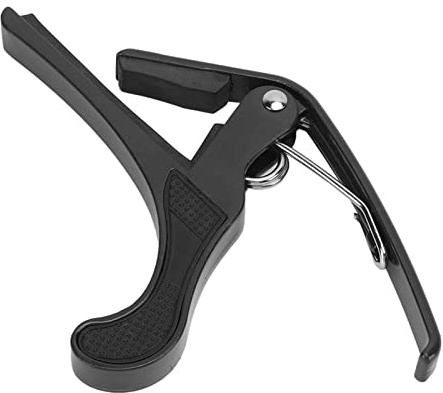 HUIOP Kapodaster für E-Gitarre, Schnellspann-Kapodaster aus Legierung, Perfektes mit 2 Gitarrenplektren für Banjo-Mandoline, Passend für Elektrische und Akustische Gitarren, (Schwarz)