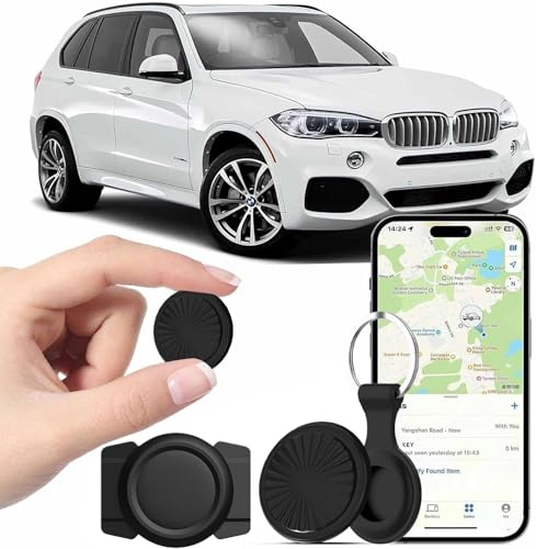 GPS-Tracker für Fahrzeuge, tragbarer Auto-Tracker kompatibel mit allen mobilen Geräten, globaler versteckter Auto-Locator mit magnetischer Silikonhülle, keine monatliche Gebühr/Abonnement/SIM-Karte, 7