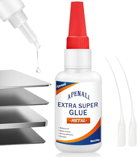 Surcotto Metal Glue 30g,Clear Superglue for Steel, Zinc, Aluminum and Other Metal Material, with Anti-Clog Cap, Waterproof, Heat-Resistant,with Anti-Clog Cap