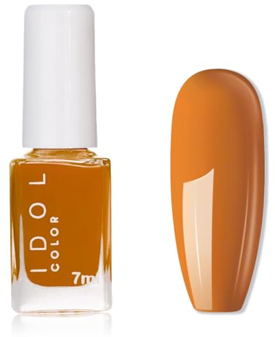 Orange Nail Varnish - Bright Orange Nail Polish - Breathable nail Polish - 60 Seconds Quick Dry Nail Varnish No Bake UV - Long Lasting, Neutral Colour, Smooth & Non Chip for Women DIY French Manicure
