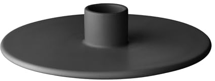 blomus Kerzenhalter -Vela- | Farbe Black | Größe M | Flach | Aus Keramik; Für stimmungsvolles Kerzenlicht; Ø 16 x H 3,5 cm