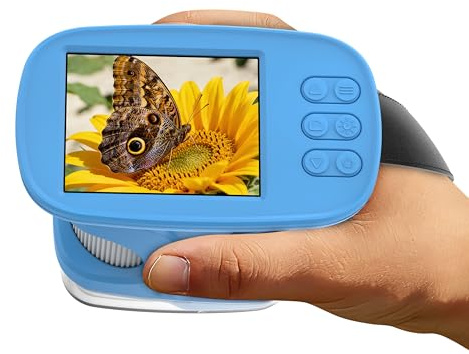 Upgrade 2.4’ Screen, 4K Kids' Microscopes, Portable Mini Pocket 1000X Handheld Microscope, Educational Science Stem Toys for Christmas Birthday Gifts Toys for Children 4-12 Students Boys Girls (Blue)