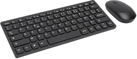 XUMIUZIY Wireless French Keyboard, 78 Key Slim Portable Wireless Keyboard and Mouse Ergonomic Design for Laptop PC Desktop Smart TV