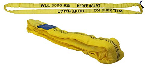 Rundschlinge 3000kg Tragkraft, 12m Umfang, endlos mit Polyesterkern, Hebegurt Hebeband, Gelb
