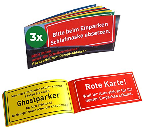Inkognito Parkzettel zum Dampfablassen • 77080-3 • 3er-Set - Parkzettel je 12 Abreissblätter 20,7 x 9,5 cm • Künstler Sobunthier • Parkschein • Knöllchen
