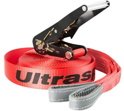 Ultrasport Slackline Mixte, Rouge, 25m