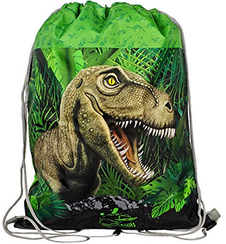 alles-meine.de GmbH Beutel - Sportbeutel - Turnbeutel - Schuhbeutel Dinosaurier - Dino/Tyrannosaurus Rex wasserdicht wasserfest - wasserabweisend & abwischbar - für Kinder ..