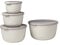 Mepal – Multi Bowl Cirqula 4-Piece Set – Food Storage Container with Lid - Suitable as Airtight Storage Box for Fridge & Freezer, Microwave Container - 500, 1000, 2000, 3000ml - Nordic Green