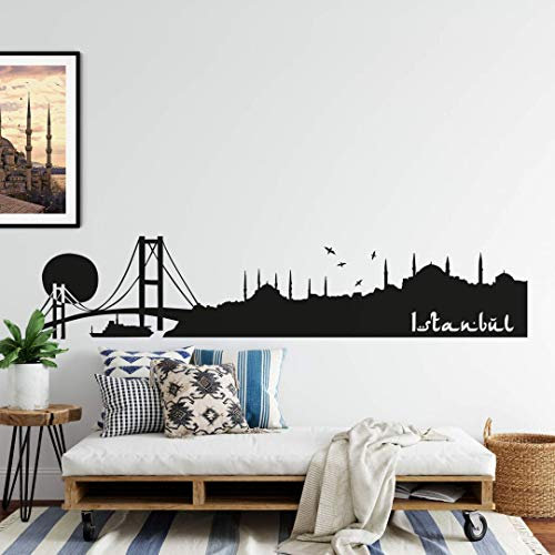 selbstklebendes Wandtattoo Istanbul Skyline Wandsticker selbstklebend Fussball Fanartikel XXL Wandposter 120cm