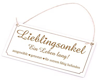 Lieblingsonkel Ein Leben lang - Schild Holzschild Graviert Onkel 20 x 10 cm | Dekolando
