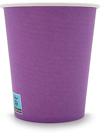 Wellsamed WELLSACUP 1000 Stück Pappbecher 180 ml Lila, geeignet für Heiß- und Kaltgetränke, Coffee to Go, Business, Veranstaltungen, Party
