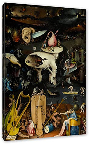 Pixxprint Hieronymus Bosch - Der Garten der Lüste III, Größe: 120x80cm, Leinwandbild, fertig gespannt, Wandbild, Dekoration, Kunstdruck, kein Poster