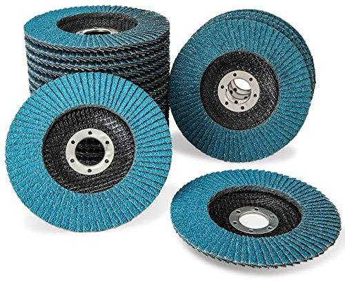 ASelected Lot de 20 Disques à Lamelles de Qualité Professionnelle 125 mm Grain 60, Disques Abrasifs à Lamelles pour Métal Enlever Ebavure, Rouille, Polissage, Finition