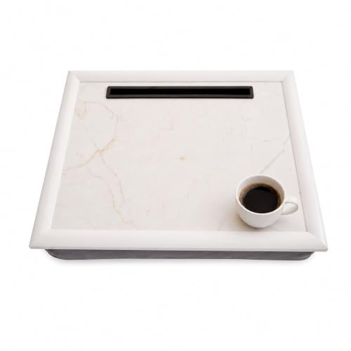 Premier Housewares Marble Lap Tray with Ipad Holder | Cushioned Base