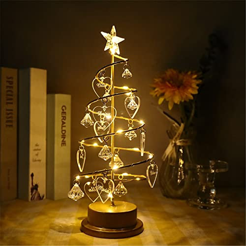 Luci di cristallo personalizzate per albero di Natale con nome di famiglia personalizzato da tavolo in metallo decorazione per lampada regalo per donne, mogli, fidanzate, fidanzate, Natale