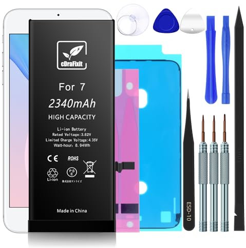 cDraFixit Batteria per iPhone 7, set Raparatur, con strisce adesive di ricambio, compatibile con iPhone