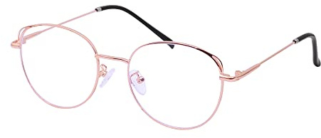 JoXiGo Lunettes Anti Lumière Bleue Femme Homme Métalliques Monture de Lunettes avec Étuis à lunettes, Chaînes à lunettes