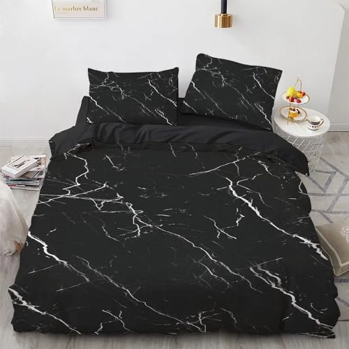 3D Bed Linen 3-Piece Set Black Red Sports Shadow Picture Microfibre Duvet Cover Bed Set + 2 Pillowcases 80 x 80 cm (Bettbezug 200 x 200 cm)