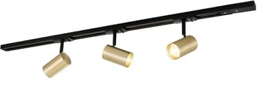 PRIOS Stromschienenleuchte Jorell (Modern) in Gold/Messing aus Aluminium (3 flammig, GU10) - 1-Phasen Stromschiene Stromschienenstrahler Wohnzimmerleuchte