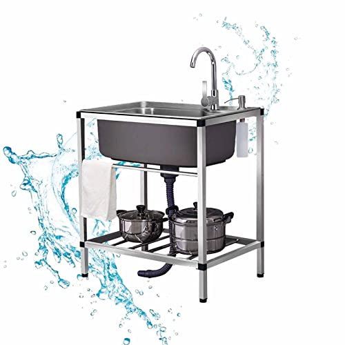 Inoxidable Fregadero De, Fregadero Con Patas Acero Exteriores De Acero Inoxidable, Fregadero De Jardín, Fregaderos Comerciales, Fregadero Cocina, Garaje Bar Restaurante Lavadero (unidad:cm) (Color :