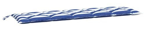 vidaXL Gartenbankauflage, Bankauflage Sitzkissen Outdoor, Polsterauflage Auflage für Gartenbank, Bankpolster Bankkissen, Blau Weiß Gestreift 180x50x7cm Oxford-Gewebe