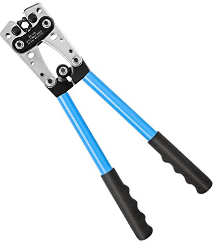 Youyijia Rohrkabelschuh Zange 6-50mm² Crimpzangen Kabelschuhe Selbsteinstellende Ratschen Batteriekabelschuh Crimpzangen Mit Zange Crimpzange 16mm2 Manuelle Kaltpress-anschlusszange 50mm2 (Blau)