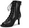 RUYBOZRY Botas de Baile Tobillo para Mujer Botas de Baile Latino con Cordones Salsa Zapatos de Baile de Salón,QJW-7235-Negro-8.5-5059,EU35