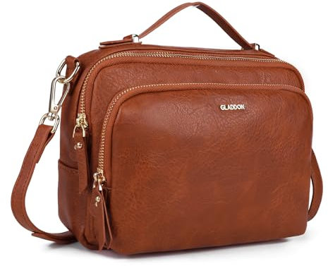 Gladdon Umhängetasche damen,Schultertasche mit Reißverschluss, Crossbody Tasche, Leder Handtasche Klein, Womenswear…