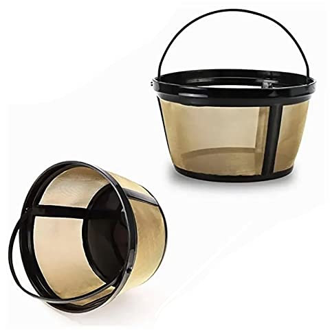 Kaffeefilter,2 Pcs Wiederverwendbarer Ersatz Kaffeebereiter Korbfilter, Edelstahlkegel, Kaffeefiltersieb,Kaffee Dauerfilter Kaffee Filter Mesh Korb, Kaffeetropferkegel, 8–12 Tassen