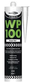 WP100 Silicone Sealant Seal Rapid Coloured Cure Mastic External Door Windows EU4 Bath Shower Basin Window Frames Quick Drying (Anthracite) (Brick Red)