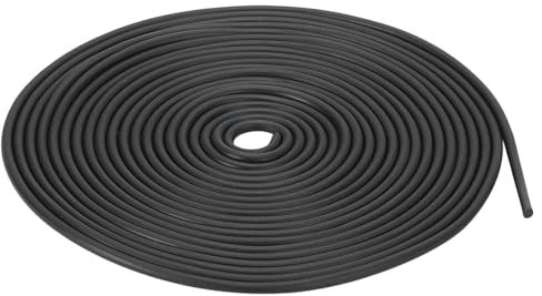 sourcing map Nitrile Rubber Round Seal Strip, 3mm(1/8) Diameter 3 Meters (9.84Ft) Long Hard Solid Rubber Weather Stripping for DIY Gasket, Industrial Equipment, and Furniture