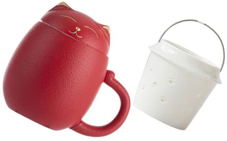 NOLITOY 1ensemble Mug Céramique Chat Avec Filtre Tasse à Thé Et Café Mignonne Idéale Pour Bureau Et Maison Pratique Et Élégante