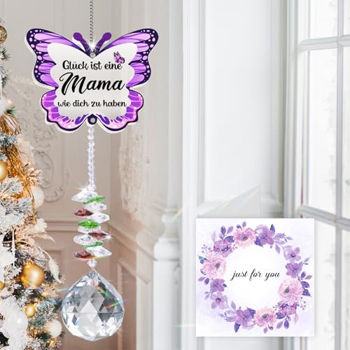 Muttertagsgeschenke für Mama, Kristalle Sonnenfänger Glücksbringer Beste Mama, Geschenk für Mama von Tochter Sohn, Geburtstagsgeschenk für Mutter, Geschenk für Mamas zu Weihnachten
