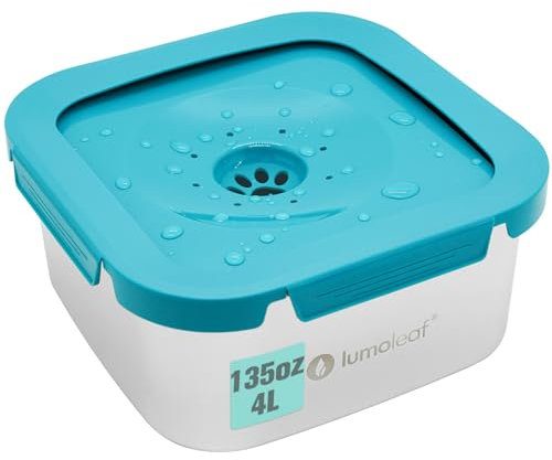 LumoLeaf 135oz Bol d’Eau pour Chien sans déversement, Bol d’Eau pour Chien de capacité Max de Preuve des éclaboussures en Acier Inoxydable 4 litres, Distributeur d’Alimentation d’Eau Lente