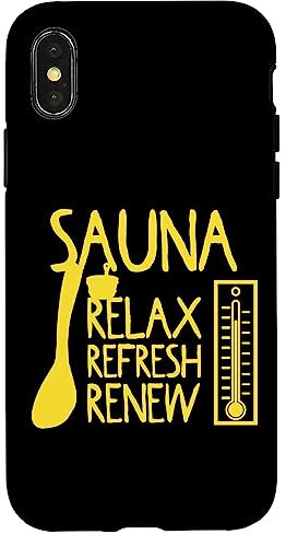 Hülle für iPhone X/XS Sauna Relax Refresh Renew Saunameister