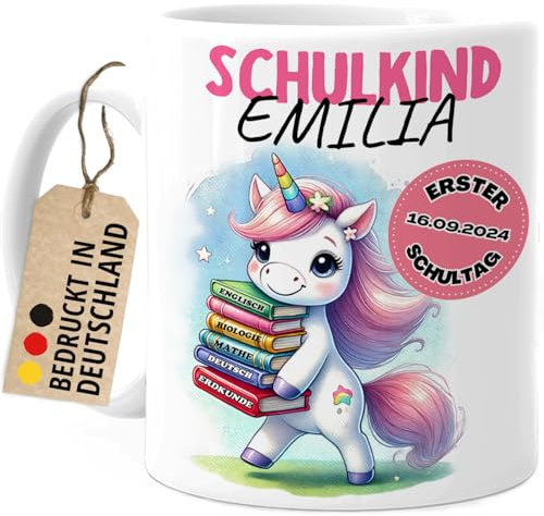 Tassenliebling® Schulkind Tasse personalisiert Mädchen Junge - Geschenk zur Einschulung - Einhorn Tasse - Schultüte Füllung - Schulanfang Geschenke - Grundschule Vorschule