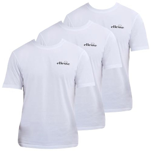 ellesse Herren Azzini (3 Pack) T-Shirt, weiß, L