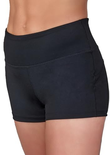 Silky Dance Girls Dance Shorts, Squat Proof, Sports Gym Yoga Shorts, High Waisted - Black, Age 11-13