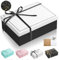 25x18x8.5cm Luxus Geschenkbox mit Deckel Falt Geschenkkartons mit Grußkarten und Schleife, Schmuck Geschenkverpackung Box für Valentinstag Geburtstage Weihnachten (Schwarz&Weiß, 25x18x8.5cm)